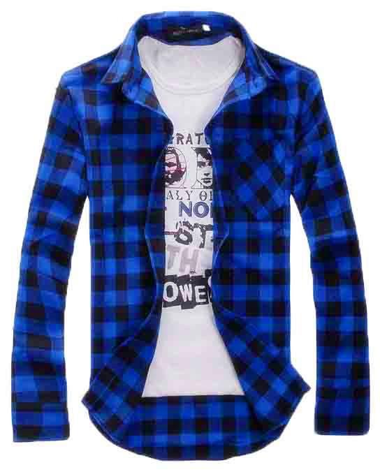 Fashion Men Vintage Shirts Plaid Check Long Sleeve Shirt Slim Fit Shirts for Men High Quality Men's Clothing Shirts M-2XL