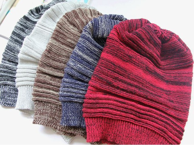 DHL! Hot winter women knitted hats warm slouch Beanies for Adults Trendy Warm Chunky Soft Stretch Cable wool cap Knit Beanie Stingy Brim Hat