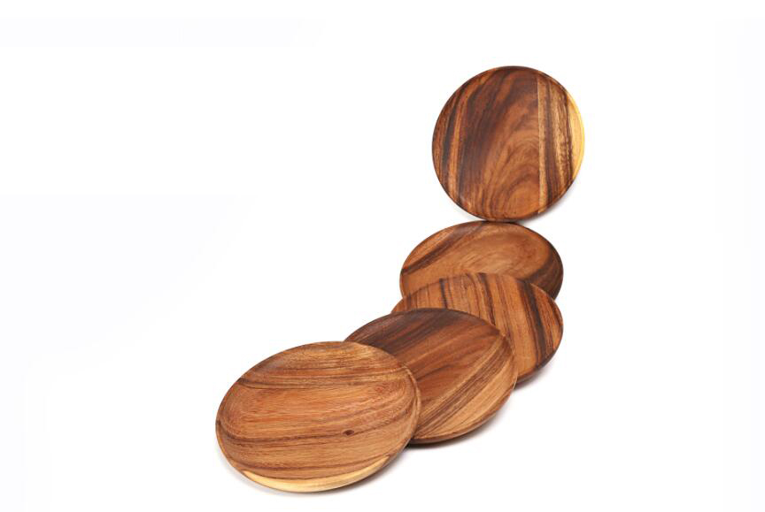 New Art plate Acacia Wooden Dishes & Plates Tray Dinner Plate Food Dessert Tea Plate Round Square Rectangle Dinnerware Wholesale