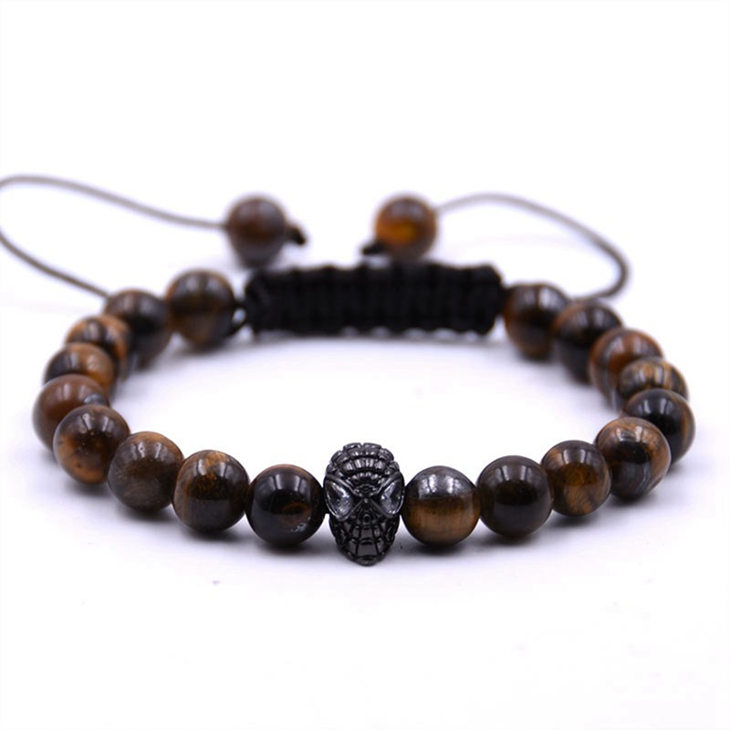 Adjustable Bracelet Lava Stone Essential Oil Diffuser Bracelet Braided Rope Stone Yoga Men's and Women's