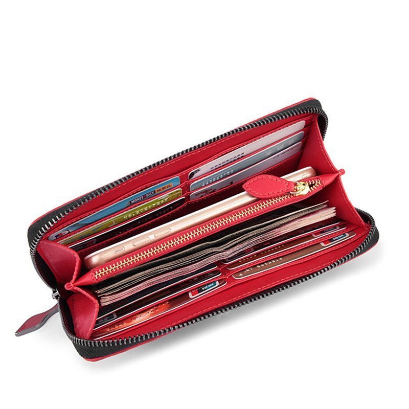 Cajifuco Japan Korean Style Women Wallet Money Clip Luxury Genuine Leather Wallet Clutch Male Female Long Wallet Coin Holder Y19052302