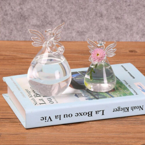 Beautiful Modern Cute Glass Angel Shape Flower Plant Hanging Vase Home Office Wedding Decor 1pcs