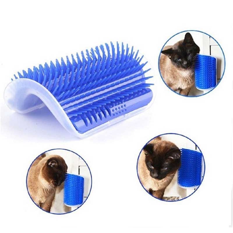 Corner Pet Brush Comb Play Cat Toy Plastic Scratch Bristles Arch Massager Self Grooming Cat Scratcher