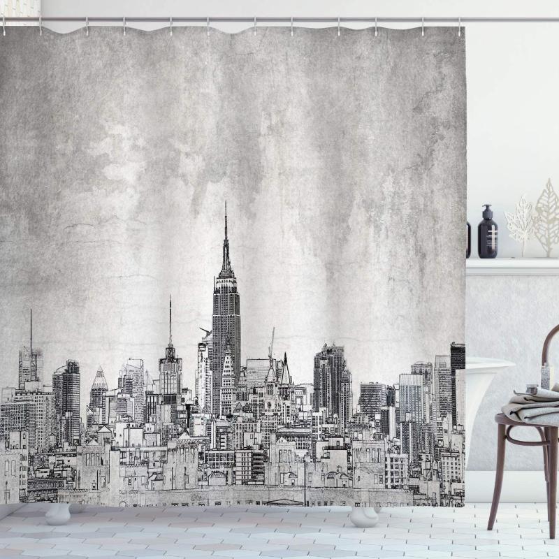 Sketchy Shower Curtain Cosmopolitan New York City Skyline with Iconic Skyscrapers and High Buildings Art Design Bathroom Decor
Sketchy Shower Curtain Cosmopolitan New York City Skyline with Iconic Skyscrapers and High Buildings Art Design Bathroom Decor