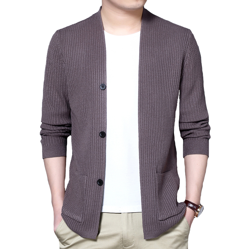 New Wool Sweater Men's Knitted Cardigan Jacket Men's Solid Color Knitted Sweatercoat, Black
New Wool Sweater Men's Knitted Cardigan Jacket Men's Solid Color Knitted Sweatercoat, Black