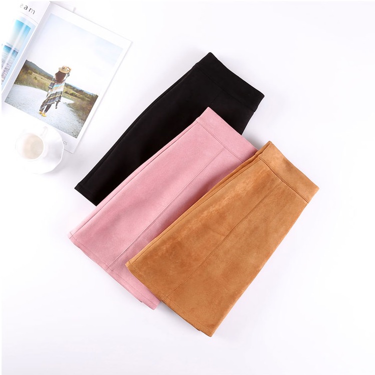 New design womens european fashion high waist a-line short suede leather short skirt plus size XSSMLXLXXL3XL