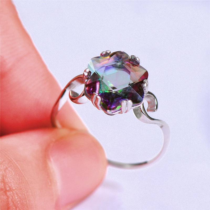 Jewelry Colorful Crystal Silver Ring Woman Colorful Ring Hand Decorate
Jewelry Colorful Crystal Silver Ring Woman Colorful Ring Hand Decorate