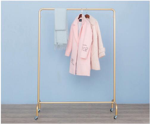 Clothing store with pulley rack Bedroom Furniture Women's cloth show nano-gold shelf movable hanging clothes racks