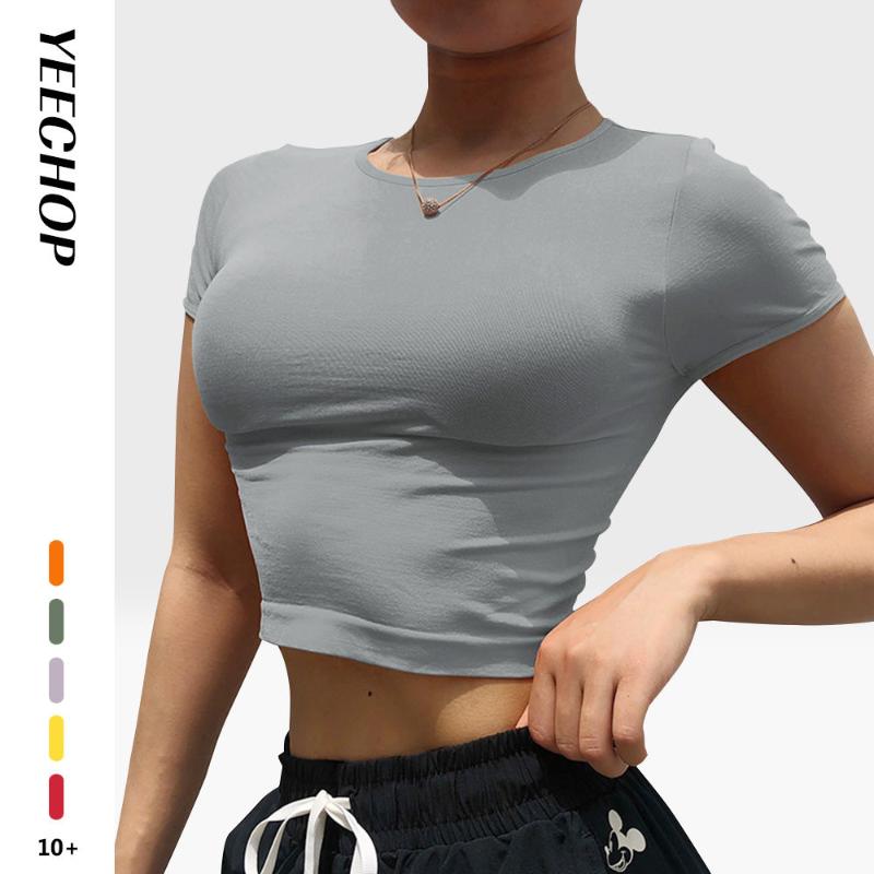 Women Gym Vital Seamless Short Sleeve Crop Top Stretchy Comfortable Tights Workout Sports Fitness Yoga T Shirts Dropshipping, Black 
Women Gym Vital Seamless Short Sleeve Crop Top Stretchy Comfortable Tights Workout Sports Fitness Yoga T Shirts Dropshipping, Black