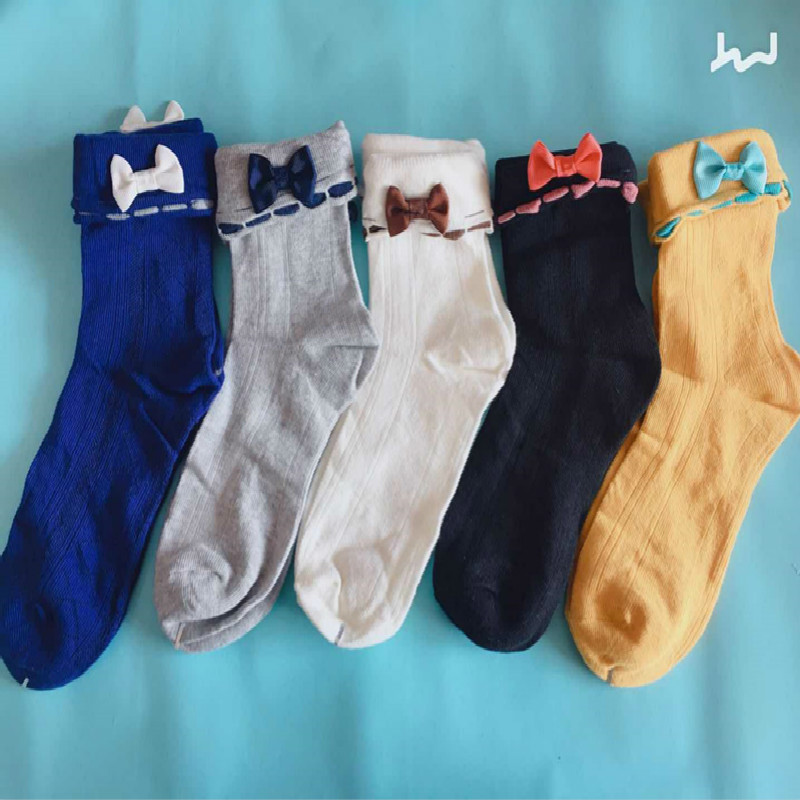 New Solid Color Bow Middle Tube Cotton Socks Pure Color Bowknot High Quality Autumn Winter Ladies Socks Wholesale 5pair/lot, Mix color
New Solid Color Bow Middle Tube Cotton Socks Pure Color Bowknot High Quality Autumn Winter Ladies Socks Wholesale 5pair/lot, Mix color