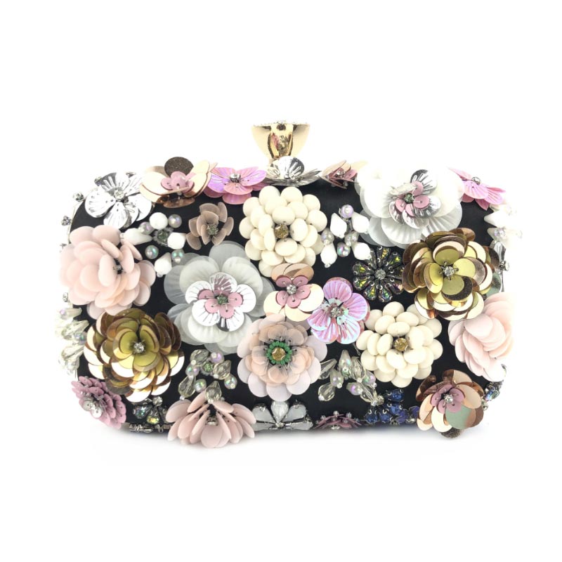 Crossbody Bag Messenger Bag Shoulder Bags Fashion Flower Bead Embroidery Dinner Party Dress Clutch Bag Women Chain Shoulder Free Shipping