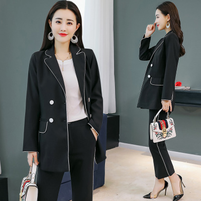 British style women's suit spring and autumn new tooling small fragrance casual long-sleeved suit jacket slim nine pants