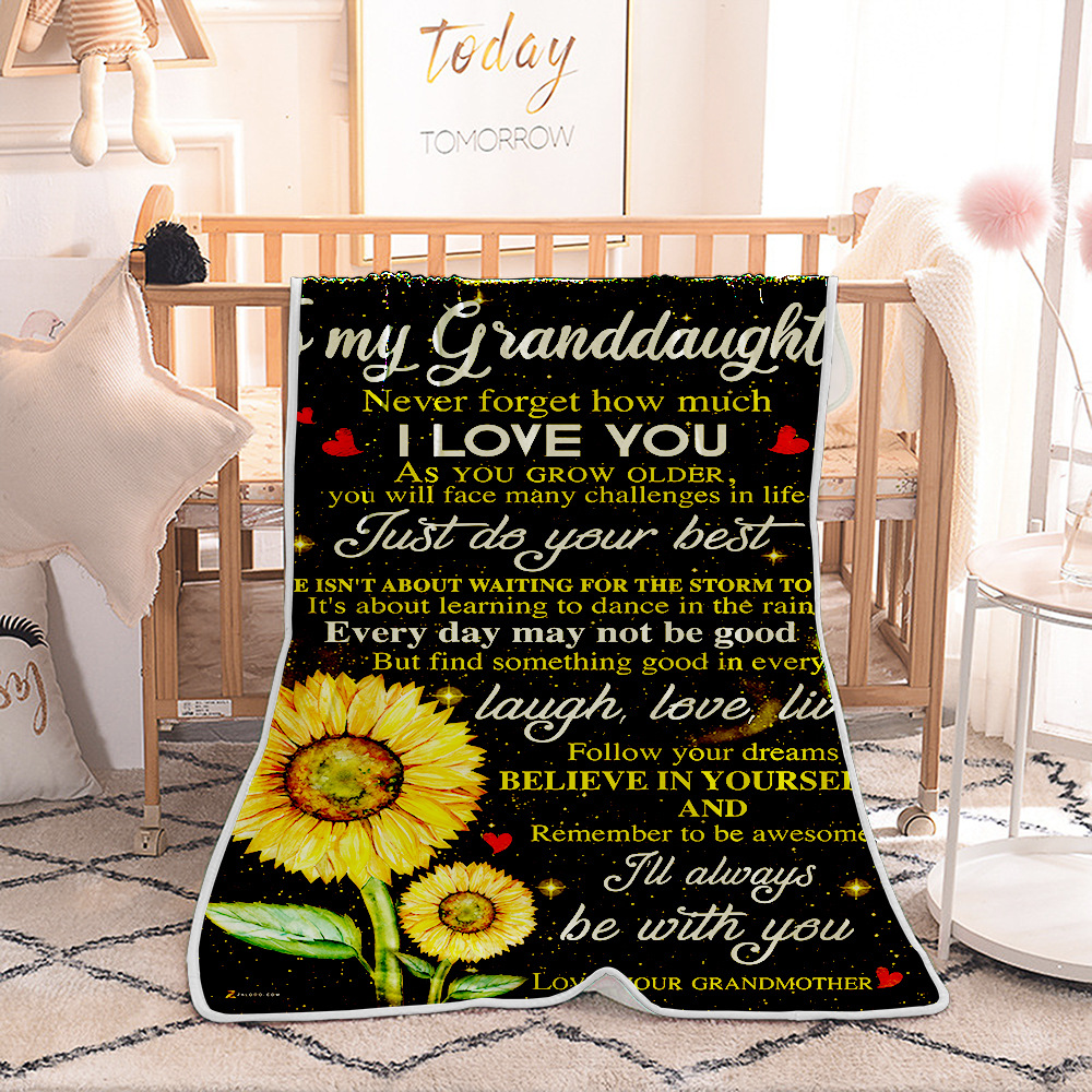 Sunflower Printed Blanket Single Layer Fleece Air Conditioning Blankets Velvet Carpet Napping Cape Kids Adult Letter Cloak 6styles GGA2661
Sunflower Printed Blanket Single Layer Fleece Air Conditioning Blankets Velvet Carpet Napping Cape Kids Adult Letter Cloak 6styles GGA2661