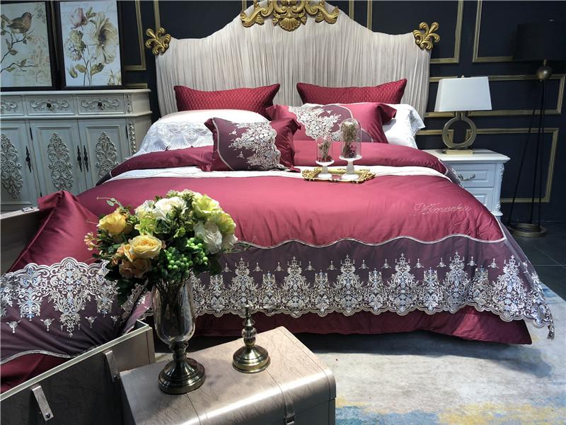 34 High-end luxury wine red French Style lace embroidery Egyptian cotton Bedding Set Duvet Cover Bed Linen Bed sheet Pillowcases
34 High-end luxury wine red French Style lace embroidery Egyptian cotton Bedding Set Duvet Cover Bed Linen Bed sheet Pillowcases