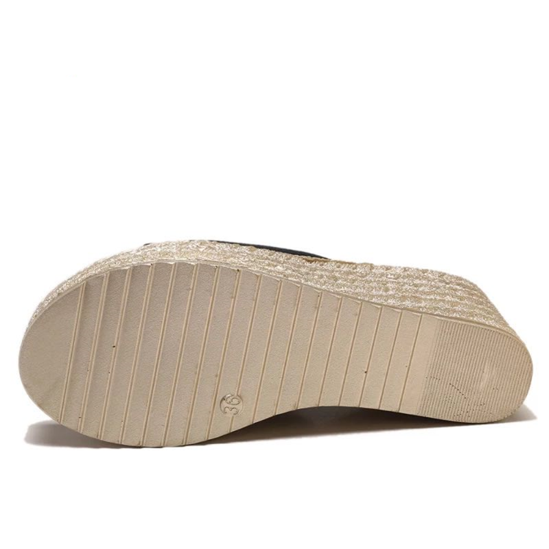 Slippers 2021 Summer Woman Shoes Platform Wedge Beach High Heels Women Slipper Ladies Cork Gold Heel Flip Flop Sandals