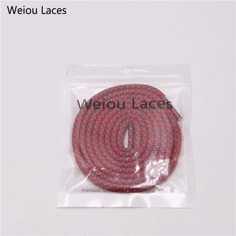 Weiou 5mm Round 3M Laces Safty Reflective Bootlace Night Running Shoelaces Walk Shoestrings For Basketball Shoes
