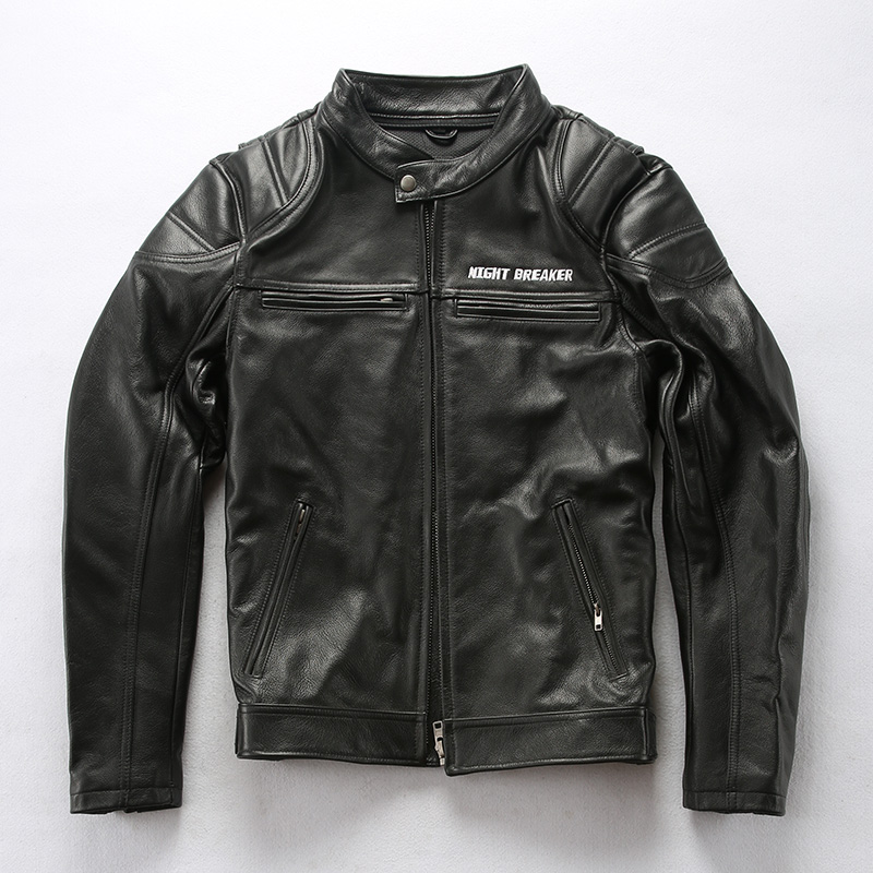 Black Harley style Motorcycle genuine leather jacket Embroidery night breaker cow leather jackets with ykk zipper, Black with embroidery
Black Harley style Motorcycle genuine leather jacket Embroidery night breaker cow leather jackets with ykk zipper, Black with embroidery
