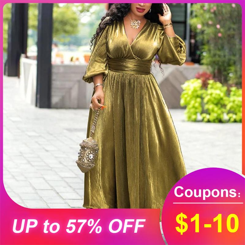 Golden Glitter Split V Neck Sexy Party Dress Long Women High Waist Tunic Night Club Lantern Sleeve Pleated Maxi Dresses, Gold
Golden Glitter Split V Neck Sexy Party Dress Long Women High Waist Tunic Night Club Lantern Sleeve Pleated Maxi Dresses, Gold