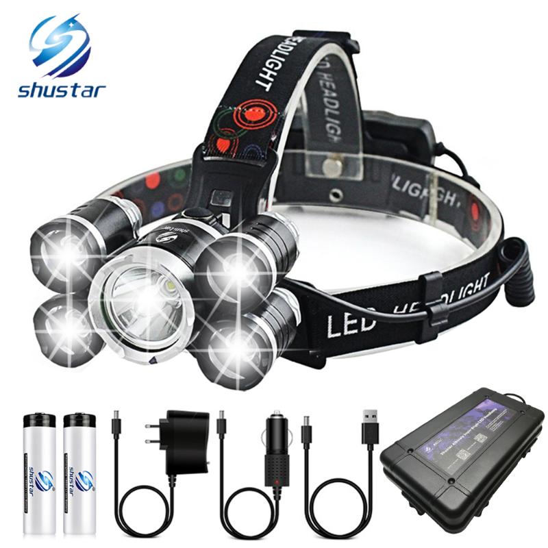 Super bright LED Headlamp With 5 x T6 LED Lamp Headlight 4 lighting modes Used for camping, adventure, fishing, etc
Super bright LED Headlamp With 5 x T6 LED Lamp Headlight 4 lighting modes Used for camping, adventure, fishing, etc