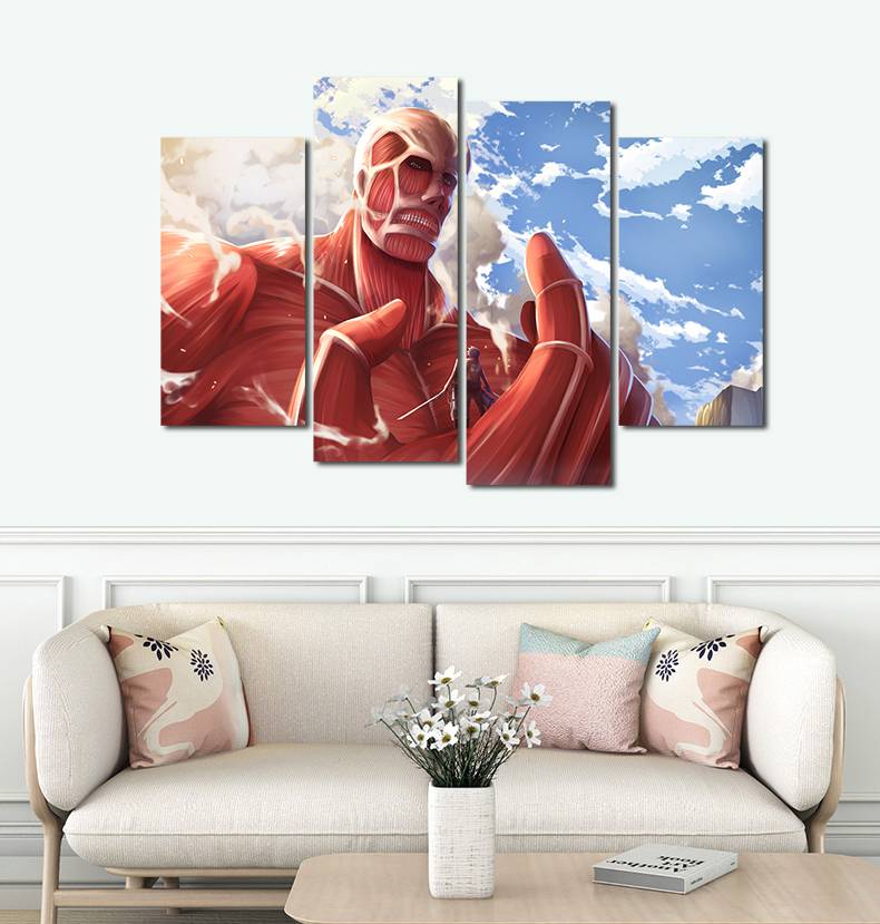 4pcs/set Unframed Attack on Titan Look-upon Anime Poster Print On Canvas Wall Art Picture For Home and Living Room Decor