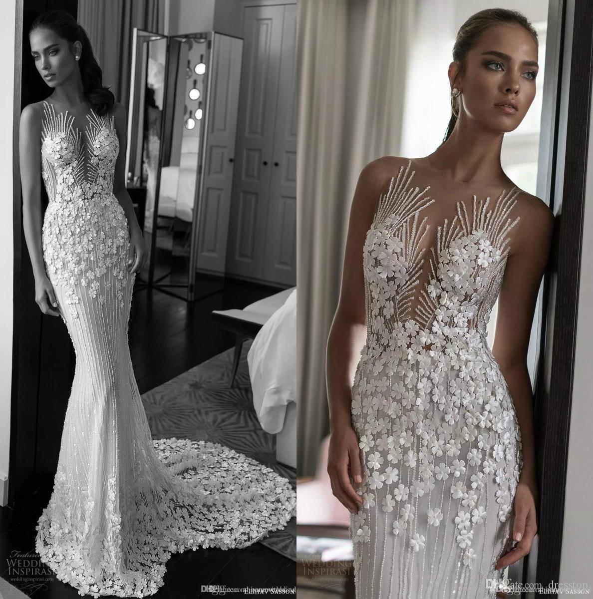 Illusion Jewel Neck Sweetheart Fully 3D Floras Appliques Beaded Wedding Dresses 2018 Elihav Sasson Sleeveless Sweep Train Wedding Gowns, White
Illusion Jewel Neck Sweetheart Fully 3D Floras Appliques Beaded Wedding Dresses 2018 Elihav Sasson Sleeveless Sweep Train Wedding Gowns, White