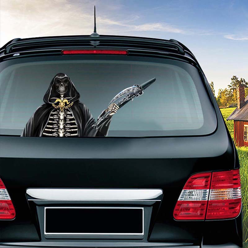 Car Rear Window Wiper Sticker Halloween Horror Waving Decals Auto Styling Windshield Stickers