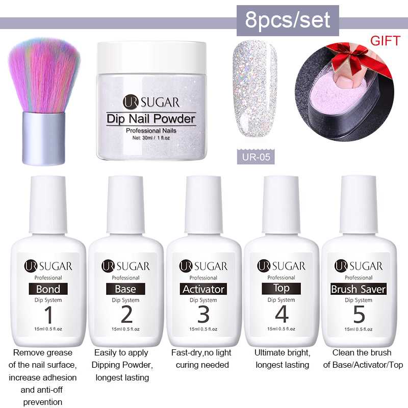 UR SUGAR 8Pcs/set Dipping Nail Glitter Kits Gradient French Nail Natural Color Holographic Pigment Dry Without Lamp Cure
UR SUGAR 8Pcs/set Dipping Nail Glitter Kits Gradient French Nail Natural Color Holographic Pigment Dry Without Lamp Cure