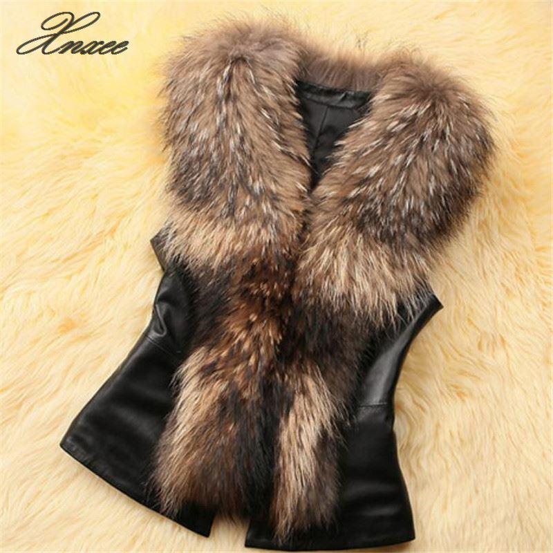 Autumn and Winter Women' Imitation Scorpion Fur Collar Fur Pu Coat Vest European and American Fashion Wild Short Slim Vest, Black
Autumn and Winter Women' Imitation Scorpion Fur Collar Fur Pu Coat Vest European and American Fashion Wild Short Slim Vest, Black