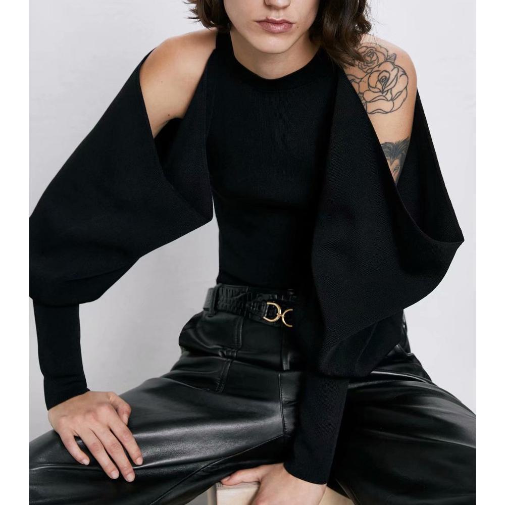 Women' 2019 Casual Off Shoulder Black Cut Puff Sleeve Round Neck Sexy Knit Sweatshirt Black Short Solid Pure Delicate Knitwear, As picture
Women' 2019 Casual Off Shoulder Black Cut Puff Sleeve Round Neck Sexy Knit Sweatshirt Black Short Solid Pure Delicate Knitwear, As picture