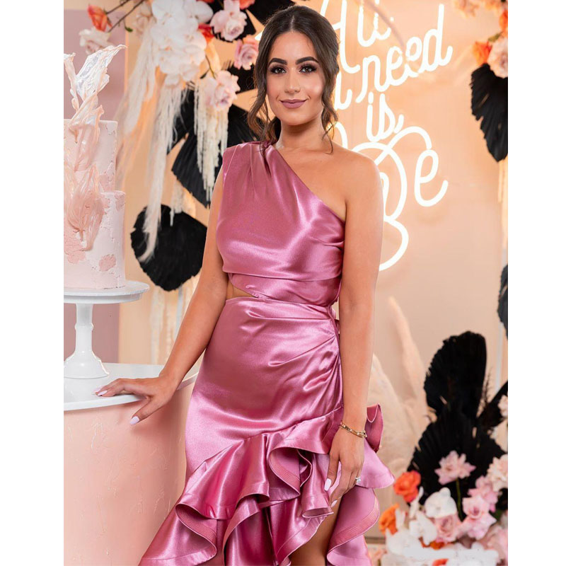 2020 Arabic Aso Ebi Simple Sexy Cheap Evening Dresses One Shoulder Mermaid Prom Dresses High Split Formal Party Second Reception Gowns