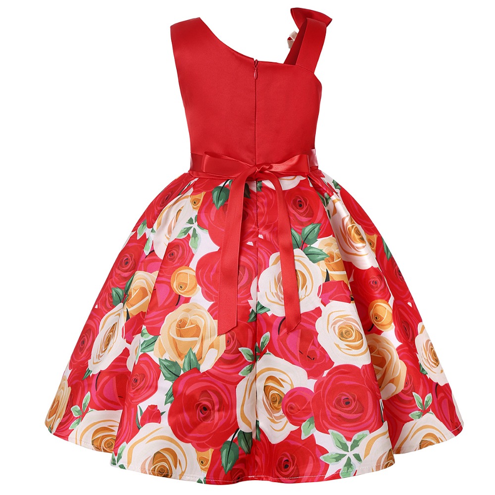 Baby Girls Flower Striped Dress For Girls Formal Wedding Party Dresses Kids Princess Christmas Dress Children Girls Clothing