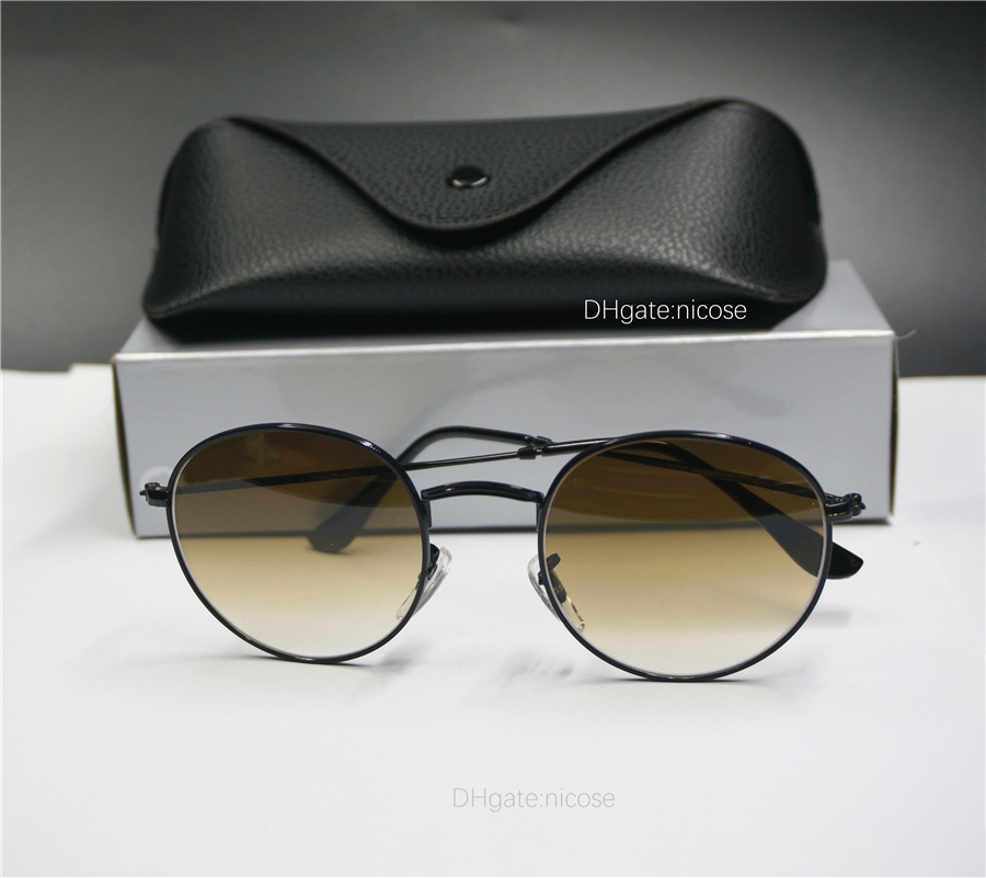 UV400 Quality Sunglasses Gradient Top Sunglasses Retro Designer Round Glass Sun Classic Female Mirror Progress Emqci