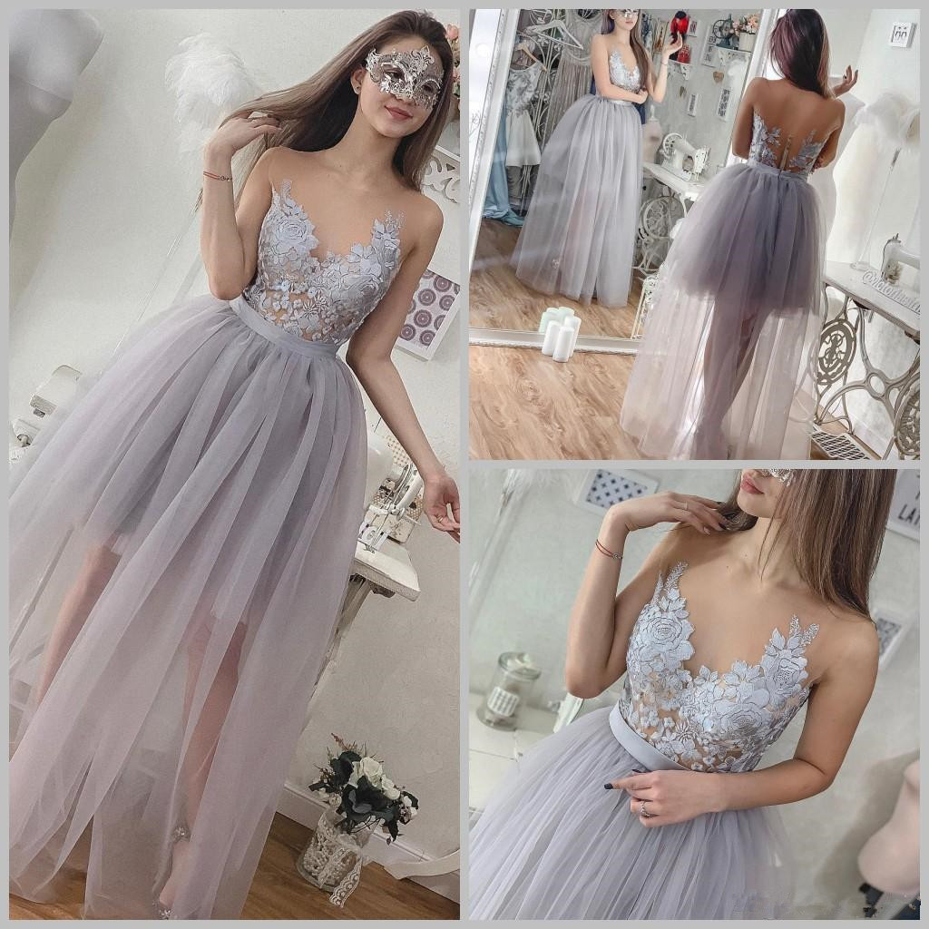New Sheer Neck Short Prom Dresses with Detachable Long Train Lace Applique Sexy Cocktail Party Graduation Gowns Zipper Back Vestidos, Royal blue
New Sheer Neck Short Prom Dresses with Detachable Long Train Lace Applique Sexy Cocktail Party Graduation Gowns Zipper Back Vestidos, Royal blue