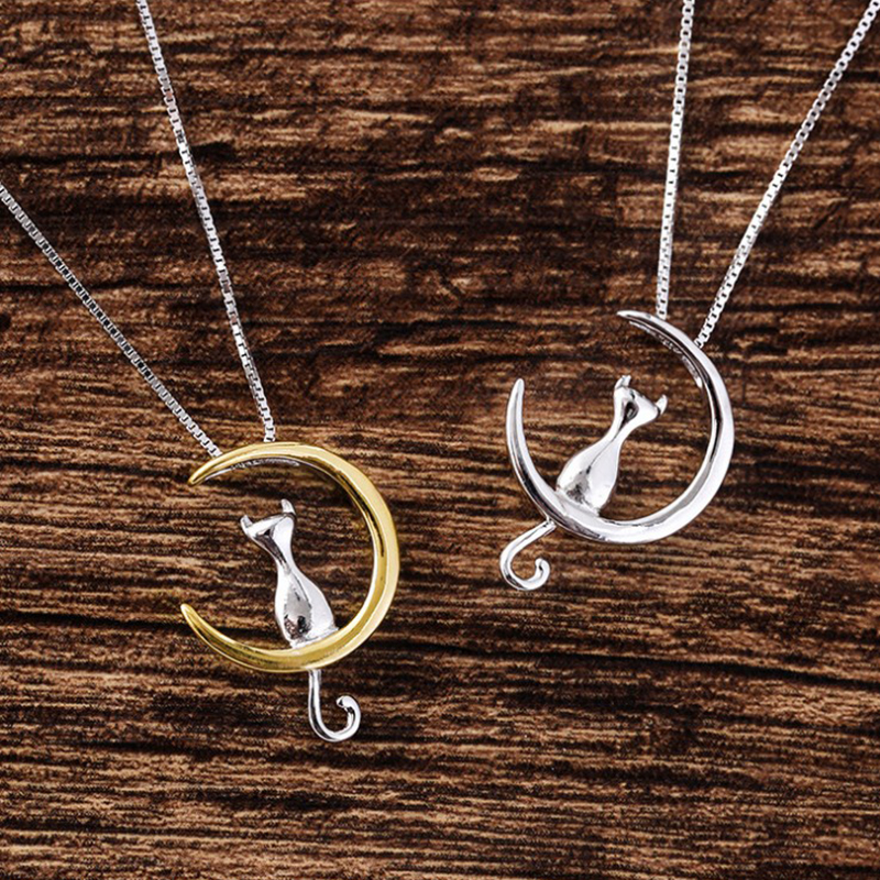 Moon Cat Necklace Women Chainbone Chain Female Model 925 Sterling Silver Lovely Sweet Collar statement Necklace
Moon Cat Necklace Women Chainbone Chain Female Model 925 Sterling Silver Lovely Sweet Collar statement Necklace