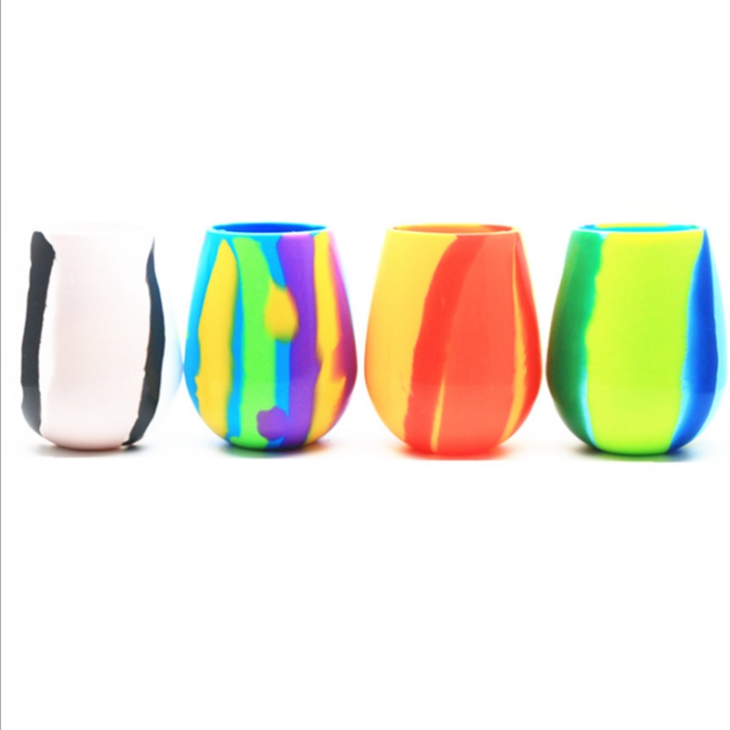 Wine Glass Camouflage Silicone Beer Glasses Unbreakable Stemless Cups Collapsible Coffee Mugs Resuable Drinkware 4 Designs Optiona