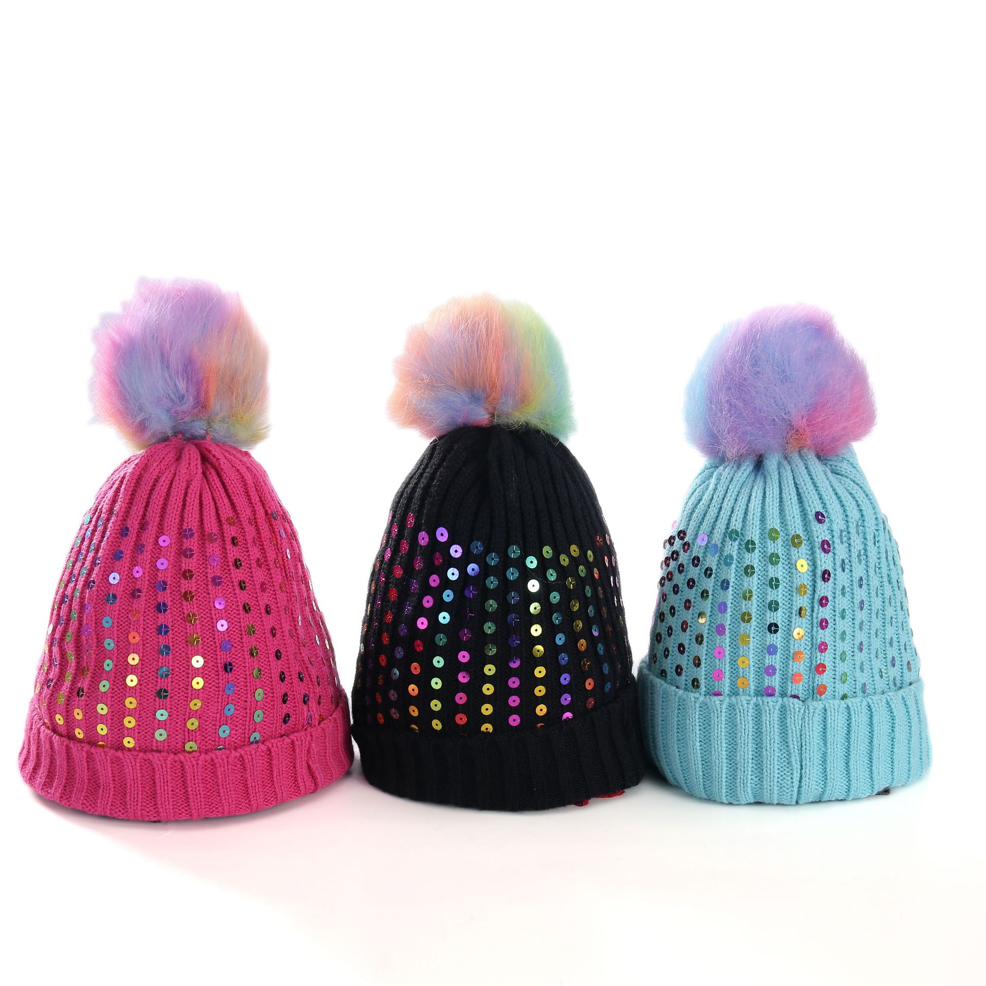 Winter Beanie Hats Women Colorful Pompom Caps Sequined Knit Hairball Warm Cap Outdoor Fashion Windproof Beanies With Beads GGA2537, Disposable bag
Winter Beanie Hats Women Colorful Pompom Caps Sequined Knit Hairball Warm Cap Outdoor Fashion Windproof Beanies With Beads GGA2537, Disposable bag