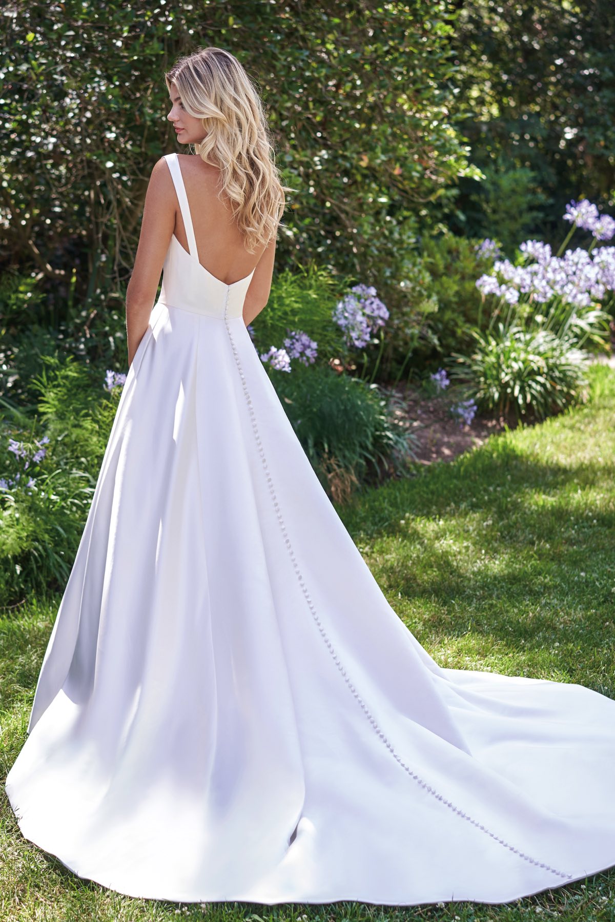 jasmine satin a line wedding dresses deep v neck sleeveless bridal gowns simply new fashion wedding dress