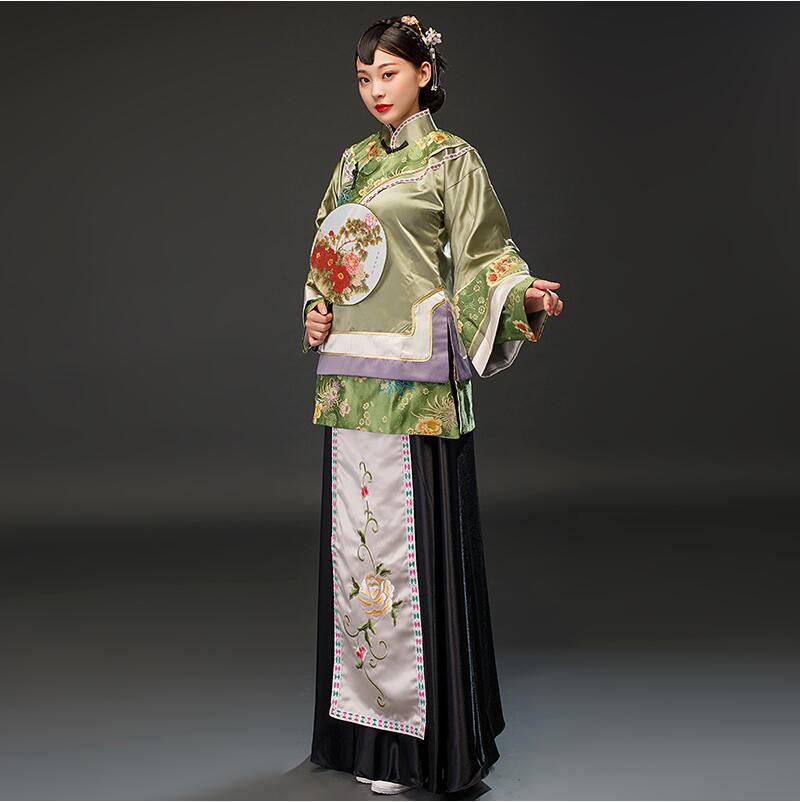 Movie TV show young women dress Qing Dynasty traditional dignified young ladies Robe photo studio Stage performance Costume