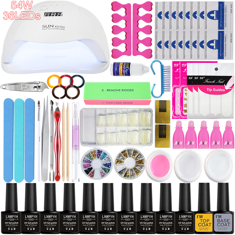Nail Polish Kit 36 / 48 / 54 W Led UV Nail Polish Kit 6 Colors Gel Manicure Tools UV Extension for Manicure
Nail Polish Kit 36 / 48 / 54 W Led UV Nail Polish Kit 6 Colors Gel Manicure Tools UV Extension for Manicure