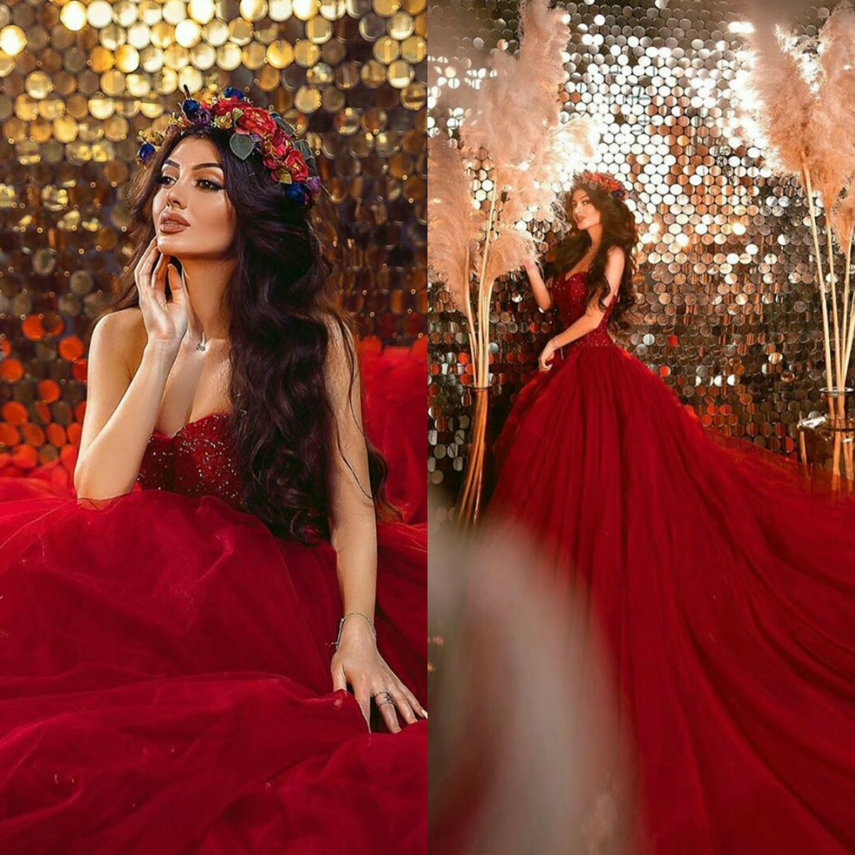 gorgeous red wedding dresses sweetheart beaded tulle vestido de novia garden bridal wedding gowns custom made