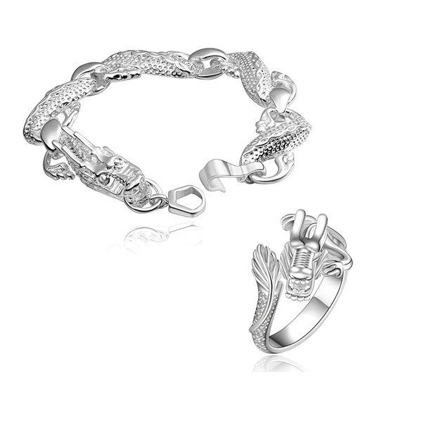 Free shipping 925 sterling silver Leading Sets jewelry sets DFMSS755C brand new Factory direct sale wedding 925 silver bracelet ring