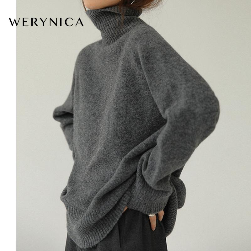 Werynica Women Autumn Winter cashmere turtleneck Sweater Korean style cozy Knitted warm female pullover oversized women sweater, Black
Werynica Women Autumn Winter cashmere turtleneck Sweater Korean style cozy Knitted warm female pullover oversized women sweater, Black