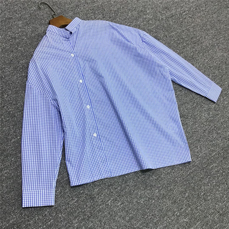 Women New Loose Cotton Shirt White and Blue Plaid Slung Long Sleeve Asymmetrical Blouse, White solid
Women New Loose Cotton Shirt White and Blue Plaid Slung Long Sleeve Asymmetrical Blouse, White solid