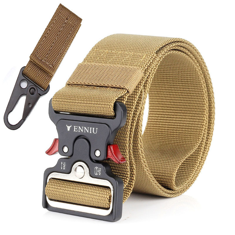 Tactical Nylon Belt Military Metal Buckle Belt Men Swat Army Gear Outdoor Quality Waist Strap Automatic Ceintures Width 5.0cm