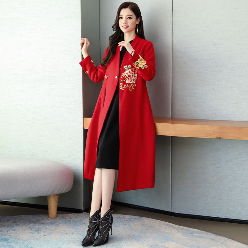 Chinese Traditional Tang suit long sleeve women's elegant Tops fall/winter festive vintage ethnic clothing Chinese cheongsam jacket