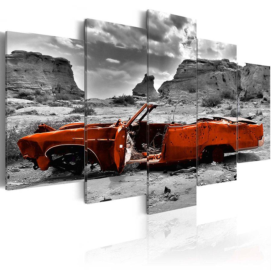 ( No Frame ) Vintage Auto Car Canvas Design Art Print Modern Home Office Decoration Gift for Boyfriend, Choose Color & Size