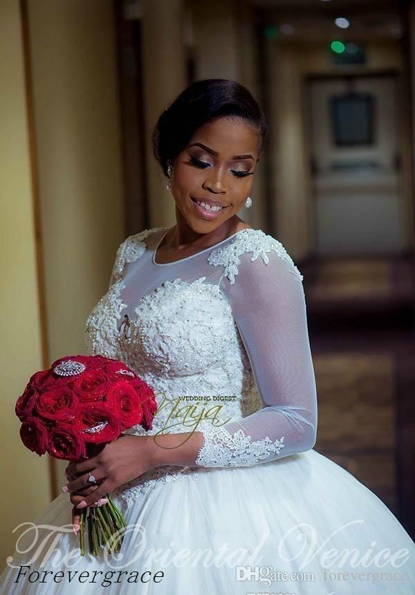 2019 Vintage Arabic Dubai Style Long Sleeves Lace Wedding Dress Ball Gown Sheer Turkey Bohemian Bridal Gown Custom Made Plus Size