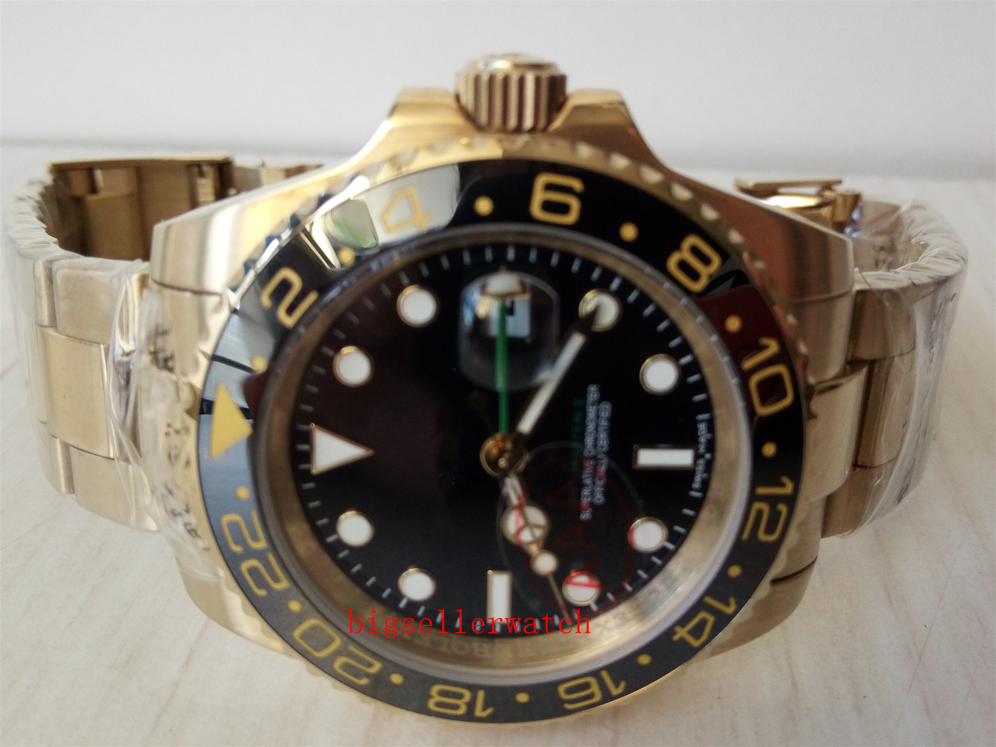 Luxury Wristwatch NEW II 18K Yellow Gold Black Dial 116718 Ceramic Bezel Automatic Movement Mechanical Men Watches
Luxury Wristwatch NEW II 18K Yellow Gold Black Dial 116718 Ceramic Bezel Automatic Movement Mechanical Men Watches