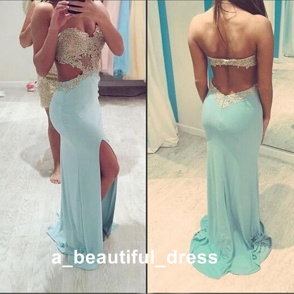 Sexy Evening Dresses Cocktail Dresses Custom Made Strapless Sweetheart See Through Floor Length Long Prom Dress Beaded Formal Dress ED1288