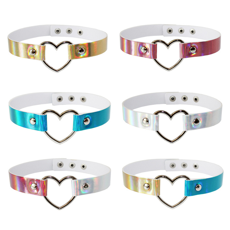 Kirykle Laser Light PU Leather Choker Necklace metal Heart/circle shape Pendant Charm For Punk Collar Chocker 39*1.8cm Adjustab
Kirykle Laser Light PU Leather Choker Necklace metal Heart/circle shape Pendant Charm For Punk Collar Chocker 39*1.8cm Adjustab